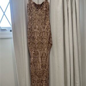 Windsor Gold Sequin Embellished Gown